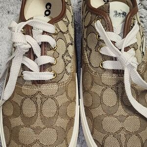 (Sold) Coach Brown and Cream Sneakers